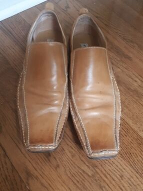 Steve Madden Men's Caramel Leather Slip-On Loafers